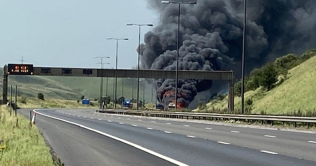 M62 closed in both directions after huge fire breaks out, The Manc