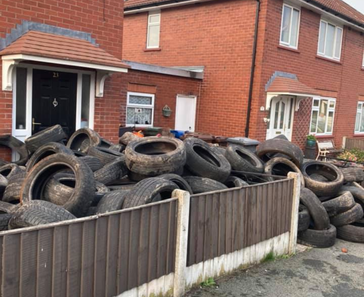 Ultimate payback goes viral on Facebook after man fly-tips tyres in Wigan, The Manc