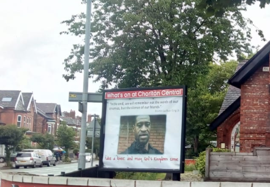 Chorlton church respond to vandals who defaced their George Floyd memorial, The Manc