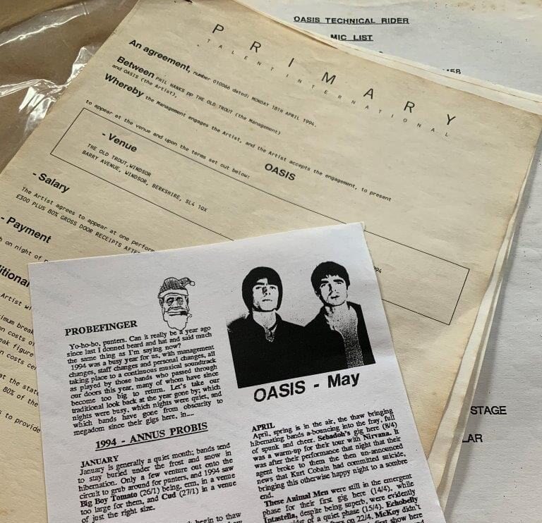 An extremely rare Oasis gig contract requesting &#8216;sober-speaking&#8217; staff is going to auction, The Manc