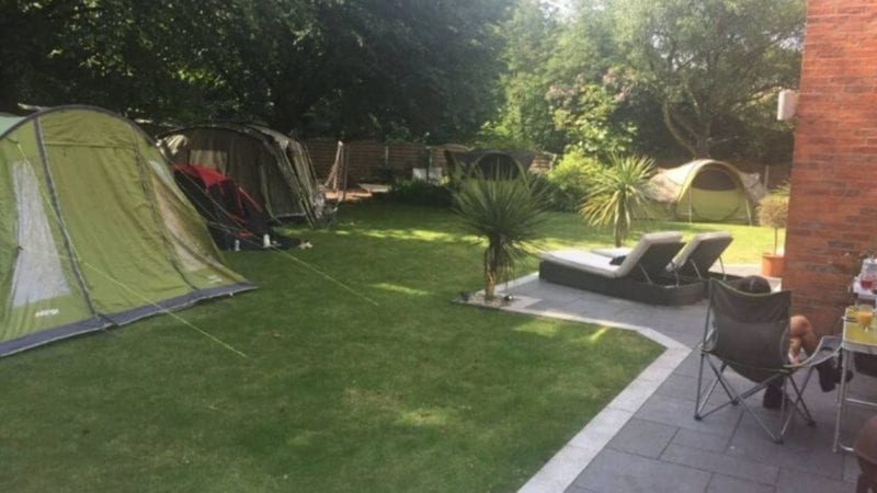 Guy transforms his garden by Heaton Park into ultimate Parklife campsite, The Manc