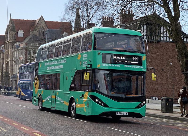 Multiple 100% electric buses have been spotted in Manchester today, The Manc