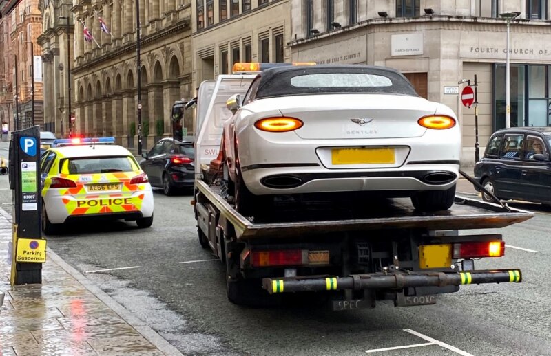 Uninsured Bentley owner parked outside bar and refused to give police his car keys, The Manc