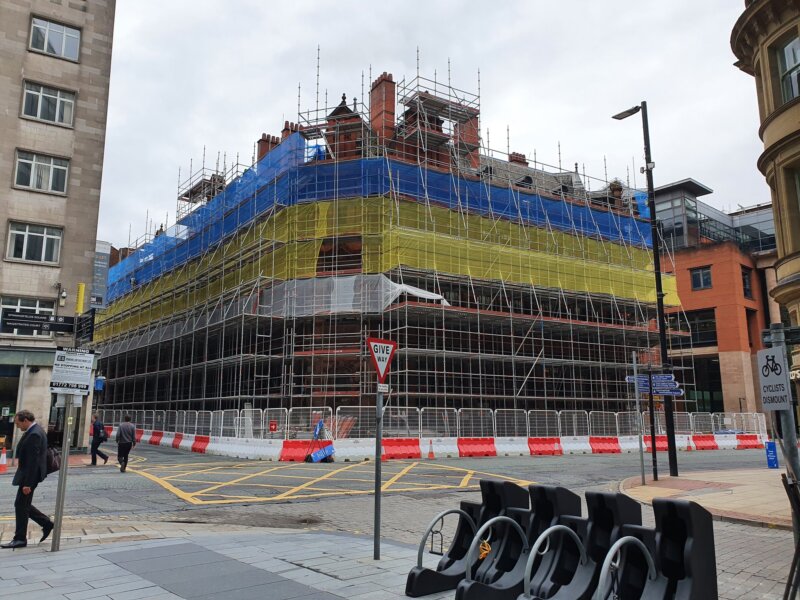 Leeds scaffolding company causes a stir with a job in Manchester, The Manc
