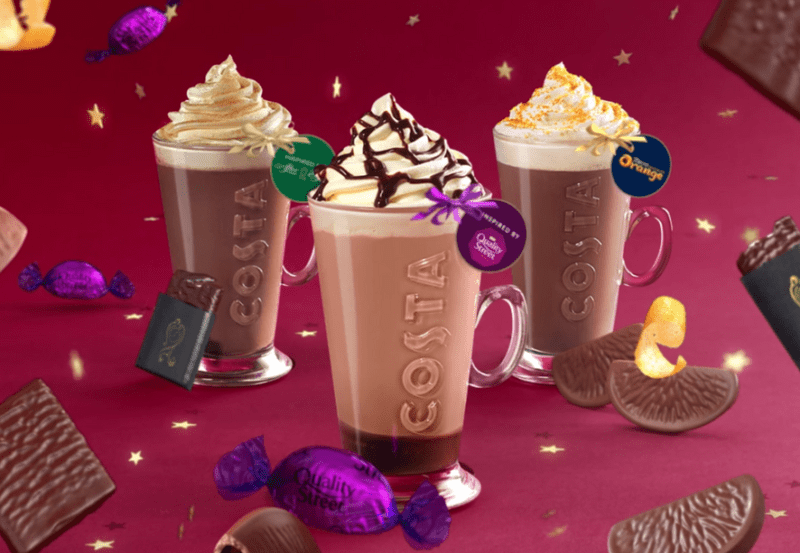 Costa’s new Christmas drinks menu includes Terry’s Chocolate Orange and After Eight hot chocolates, The Manc