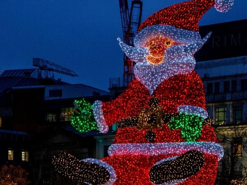 Manchester&#8217;s giant glowing moustachioed Santa will be back next week, The Manc