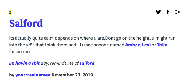 The Urban Dictionary definitions for places in Greater Manchester are hilarious, The Manc