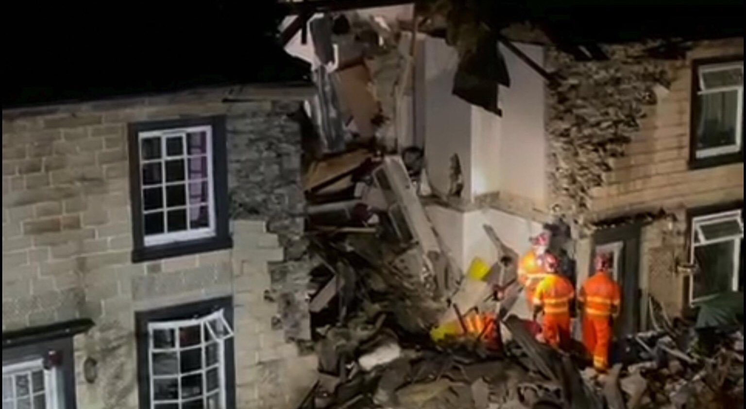 Emergency services attend scene after house collapses in Ramsbottom, The Manc