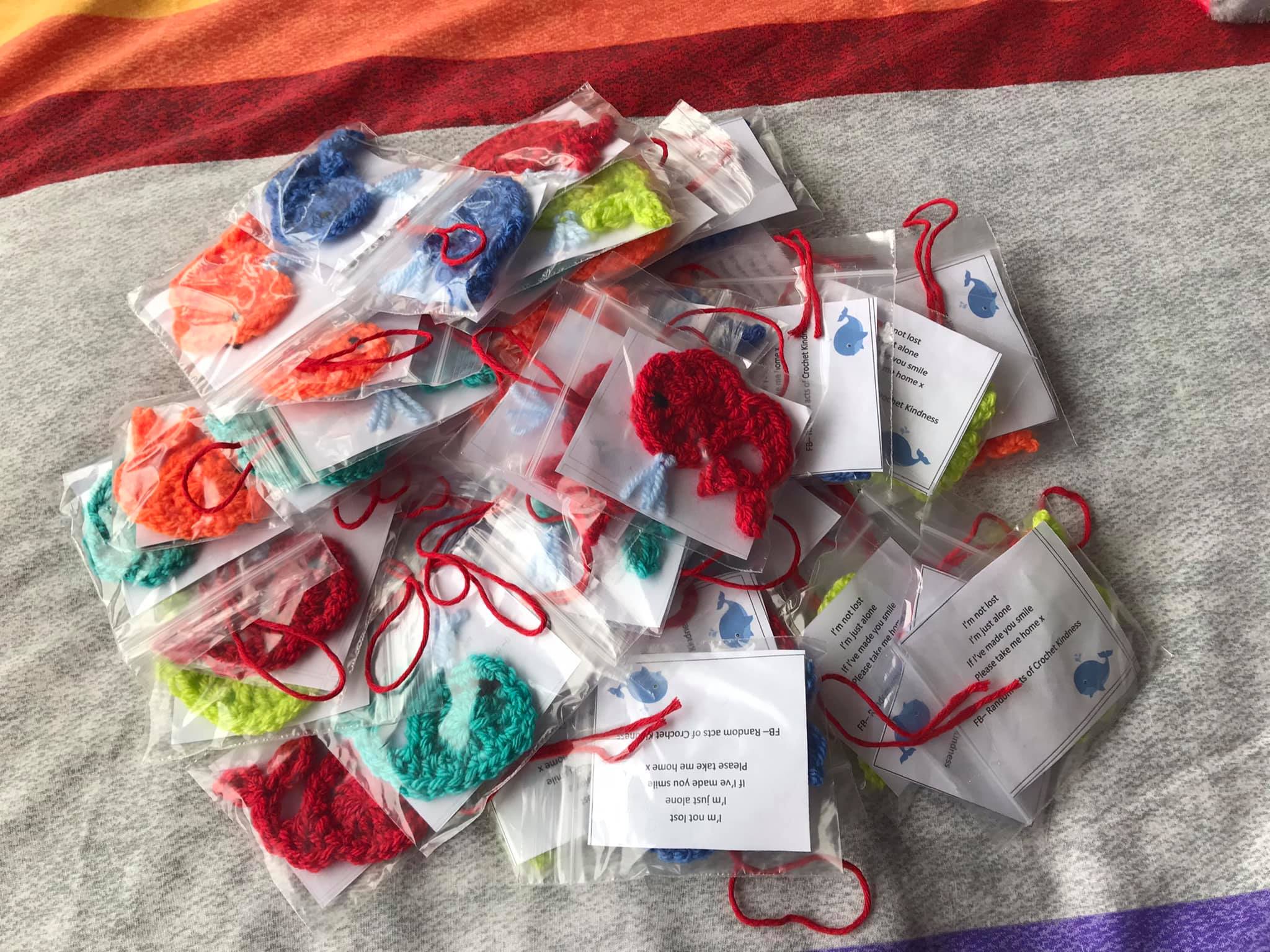 The woman who leaves 'random acts of crochet kindness' to make the