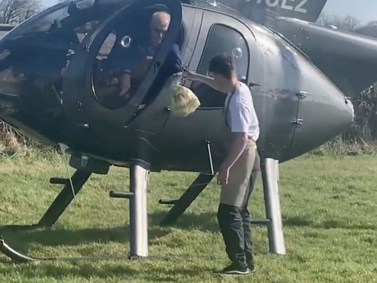 Helicopter pilot flies from Salford to Preston and back for beef sandwich, The Manc
