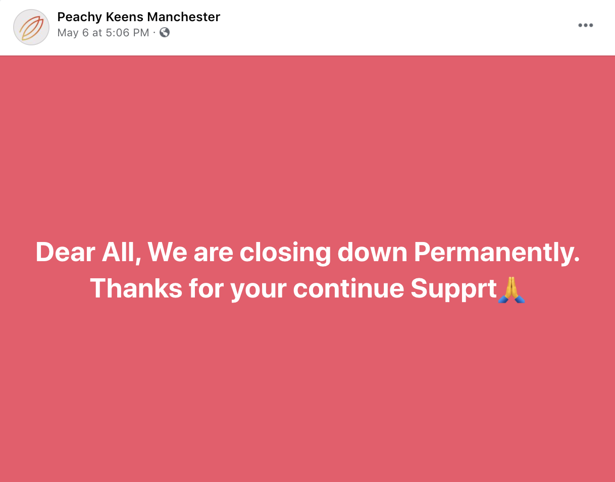 Peachy Keens in Printworks is closing down permanently, The Manc