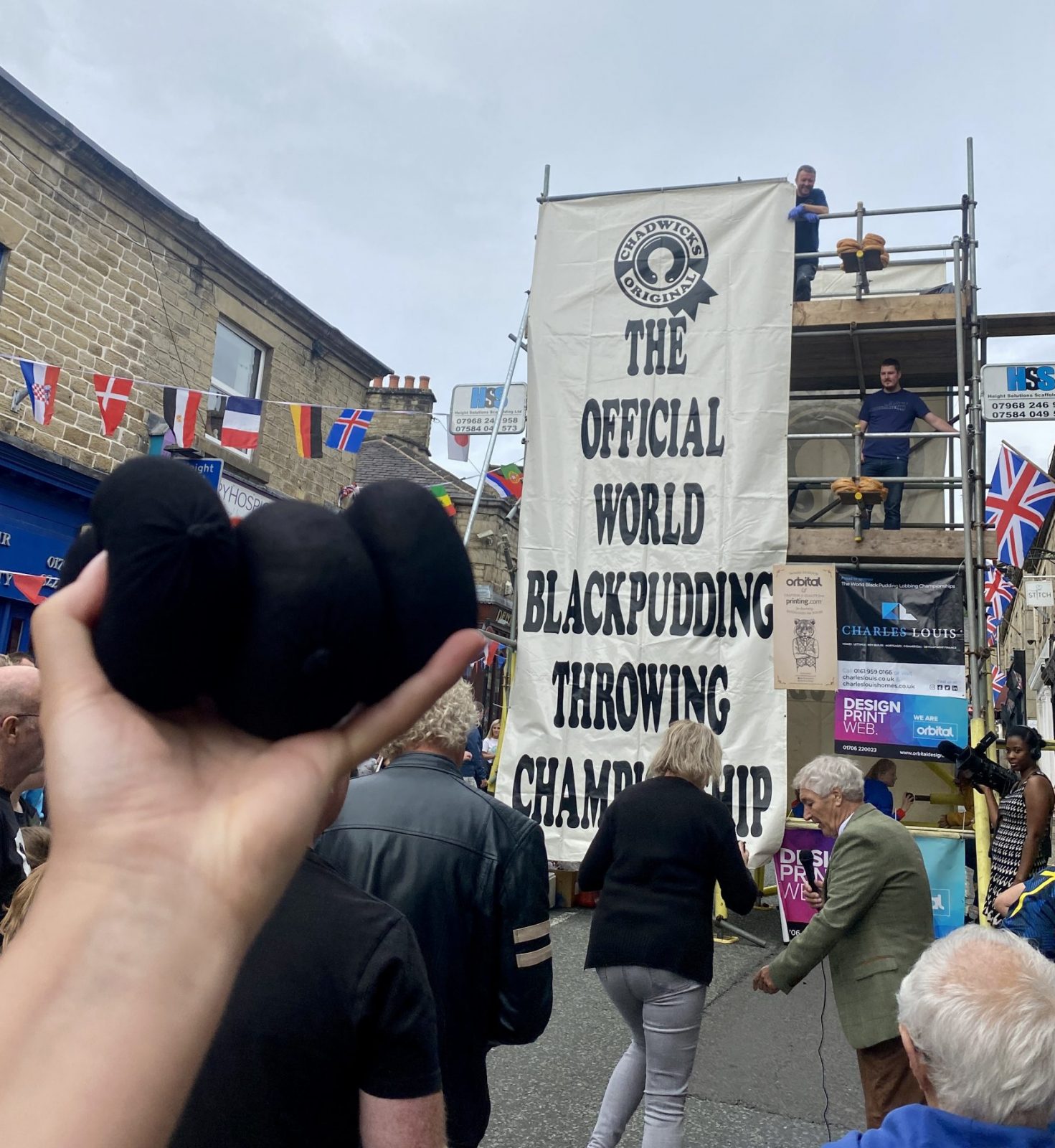 Man becomes two-time World Black Pudding Throwing champion in Ramsbottom, The Manc