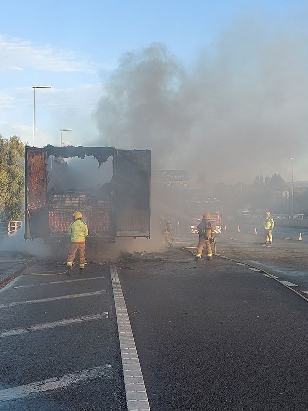 Lorry filled with Birds Eye potato waffles catches fire on M6, The Manc