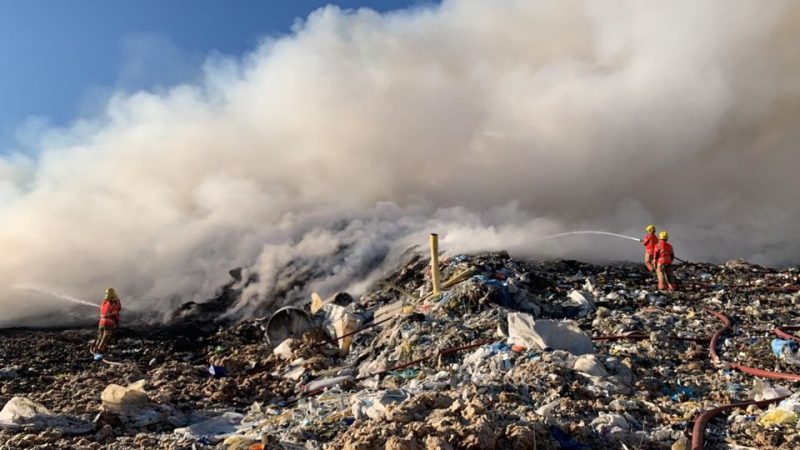 Fire crews currently battling huge blaze at Bury landfill site for second time this year, The Manc