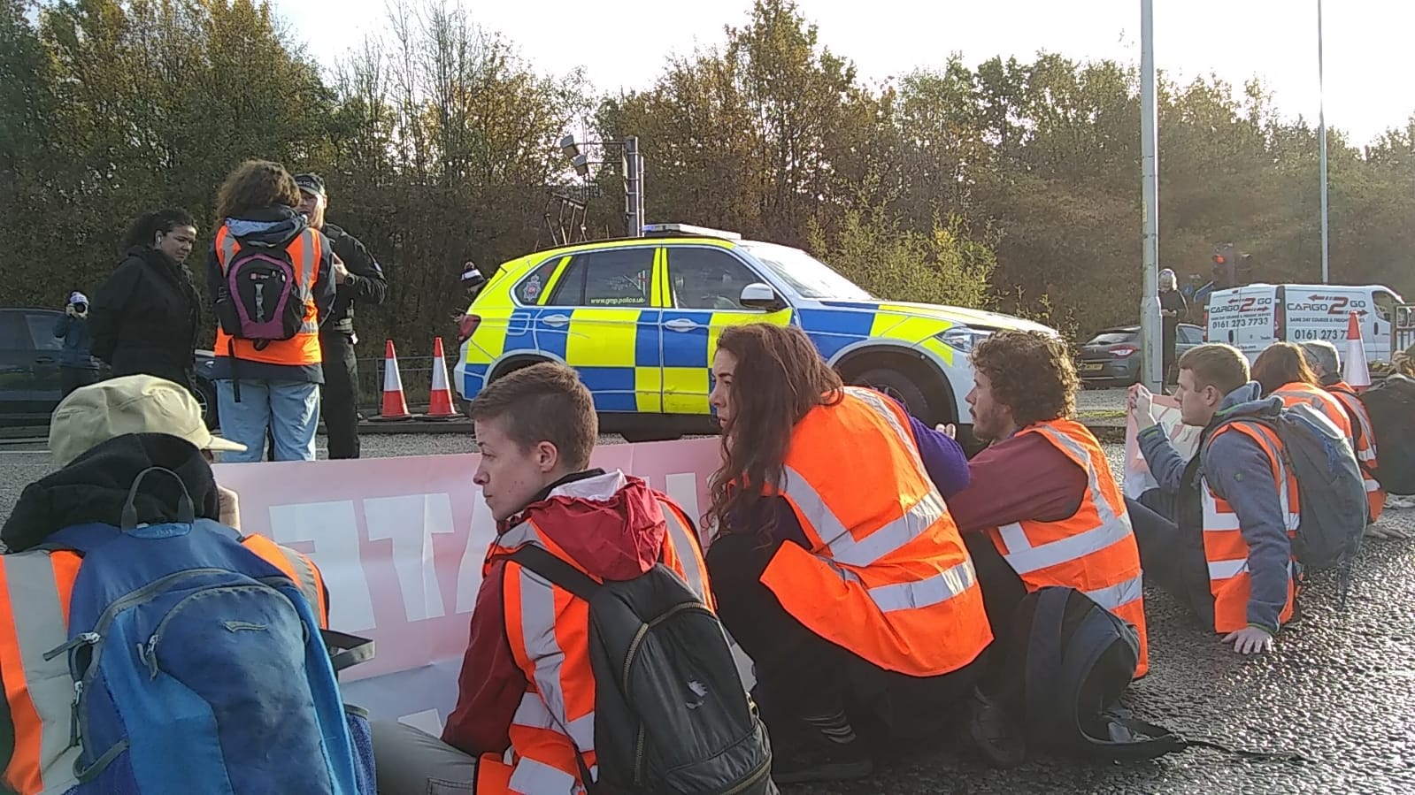 Insulate Britain protesters &#8216;glued to floor&#8217; block M56 near Manchester Airport, The Manc