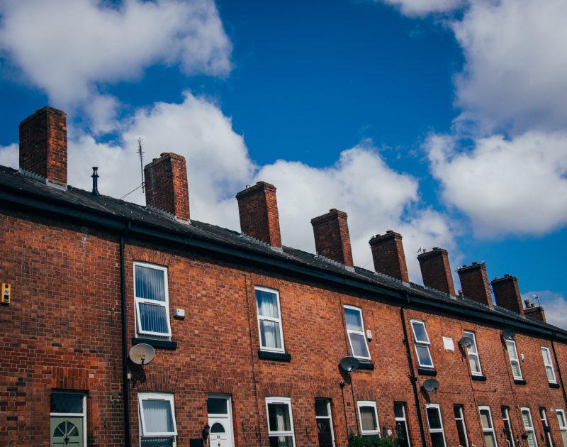 A row of terraced houses in Chorlton, Manchester