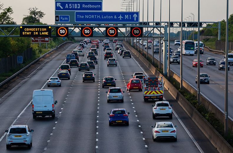 cars on motorway.