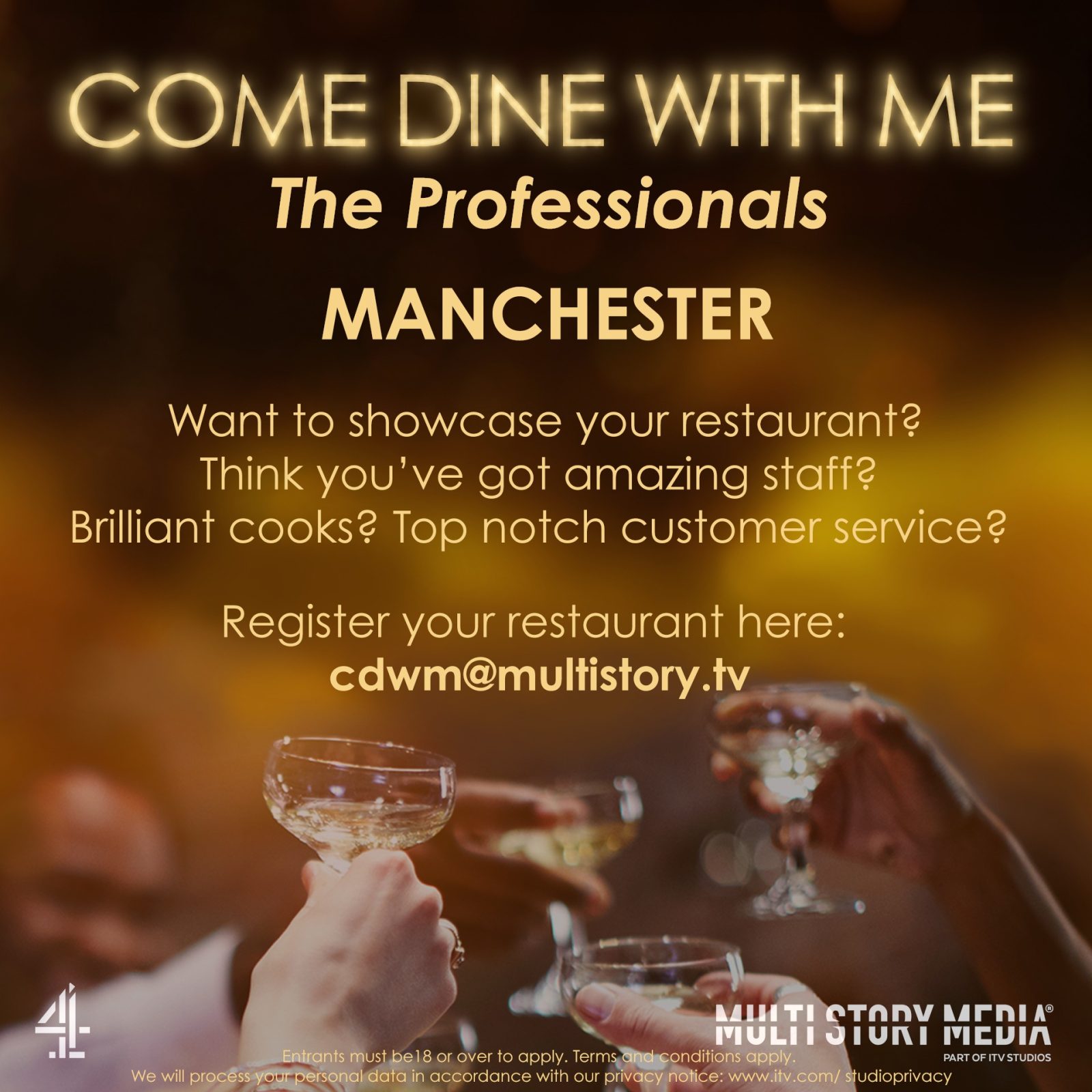 A Come Dine With Me spin-off series is looking for restaurants and chefs in Manchester, The Manc