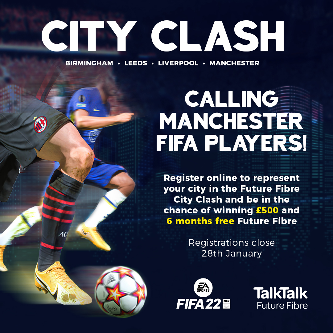 Represent Manchester in a free cross-city FIFA battle launching this month, The Manc