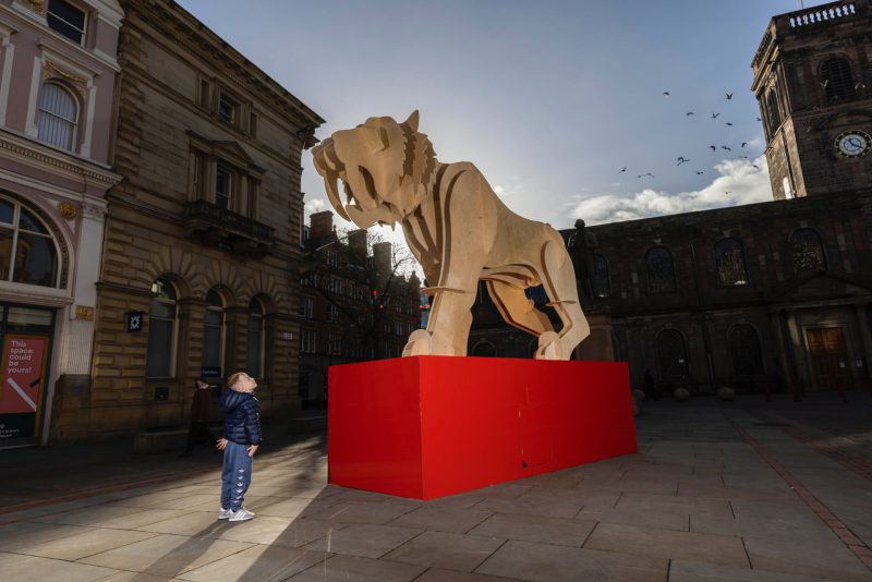 A giant tiger sculpture has appeared in Manchester city centre for Chinese New Year, The Manc