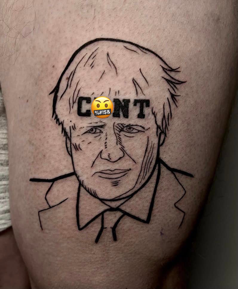 A Bolton tattoo studio has given someone a very rude tattoo of Boris Johnson, The Manc