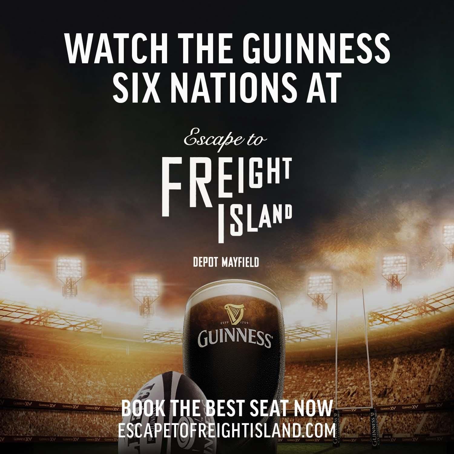 Escape to Freight Island is giving away free pints of Guinness during the Six Nations