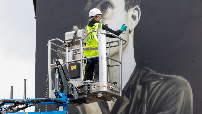New mural of Joy Division icon Ian Curtis unveiled in his hometown, The Manc