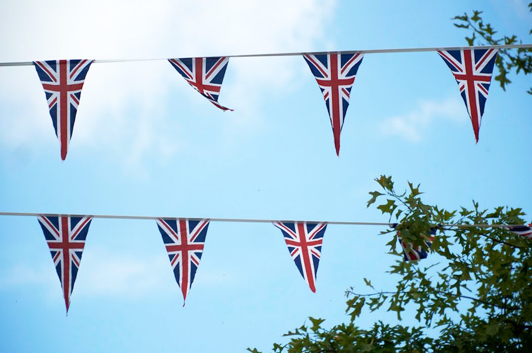 British flag on bunting