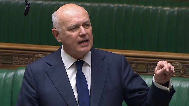 Sir Ian Duncan Smith in the House of Commons.