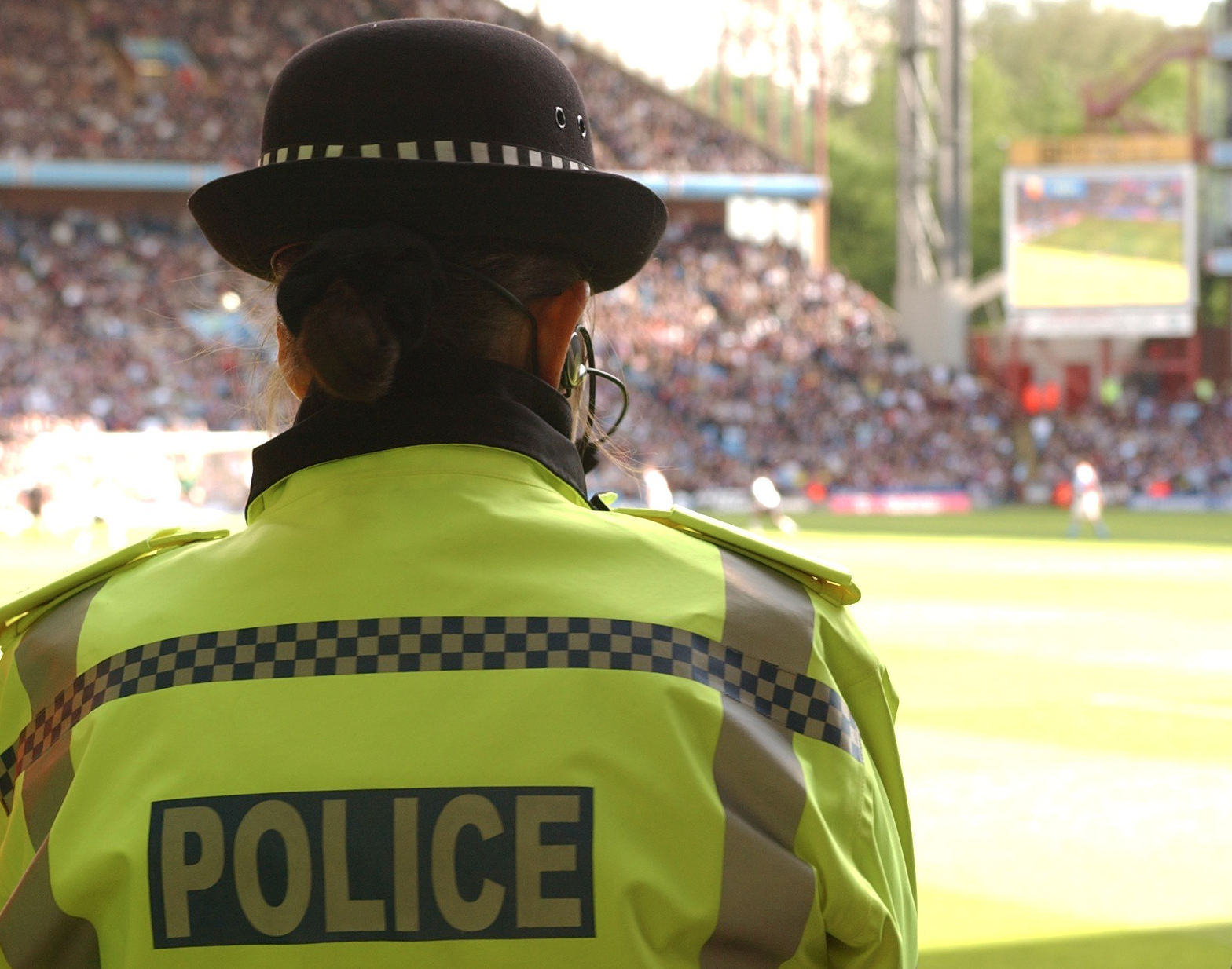 Police at a football match.