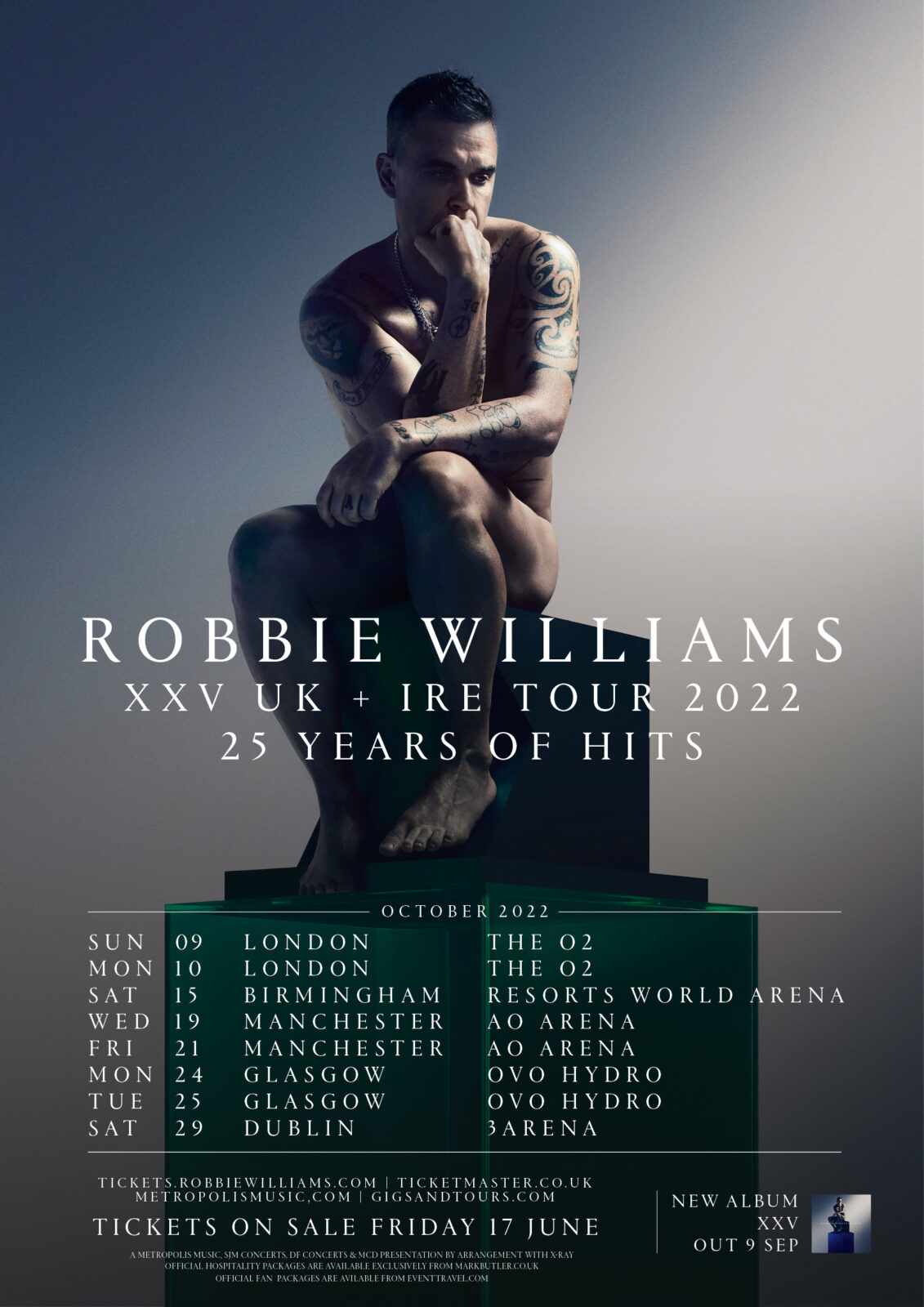 Robbie Williams announces greatest hits tour to mark 25-year solo career, The Manc