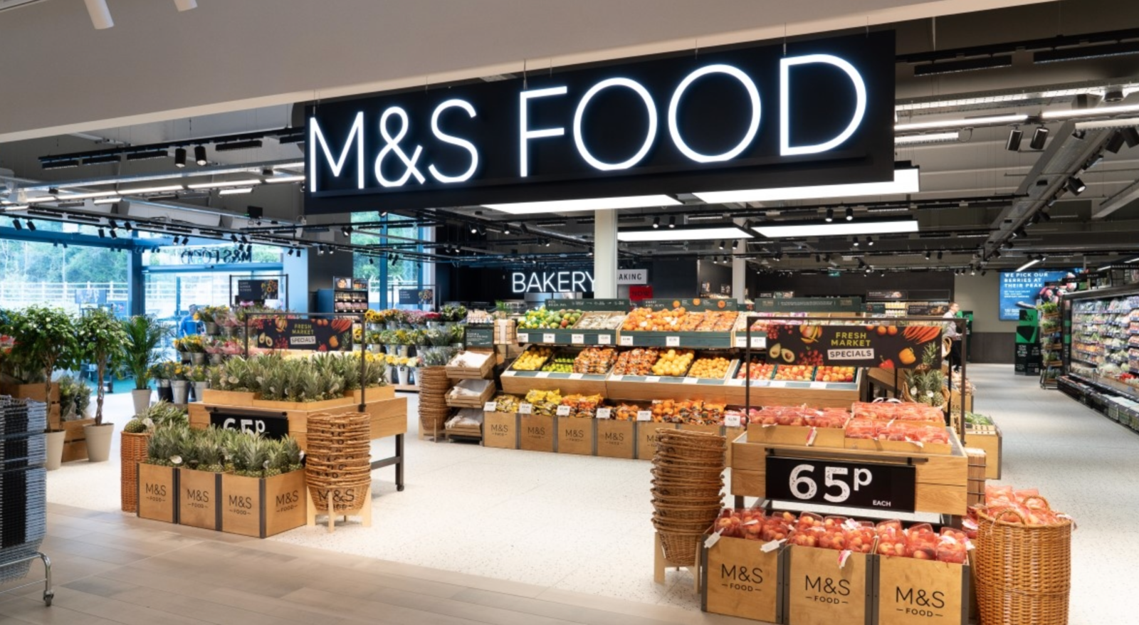M&S food sign.