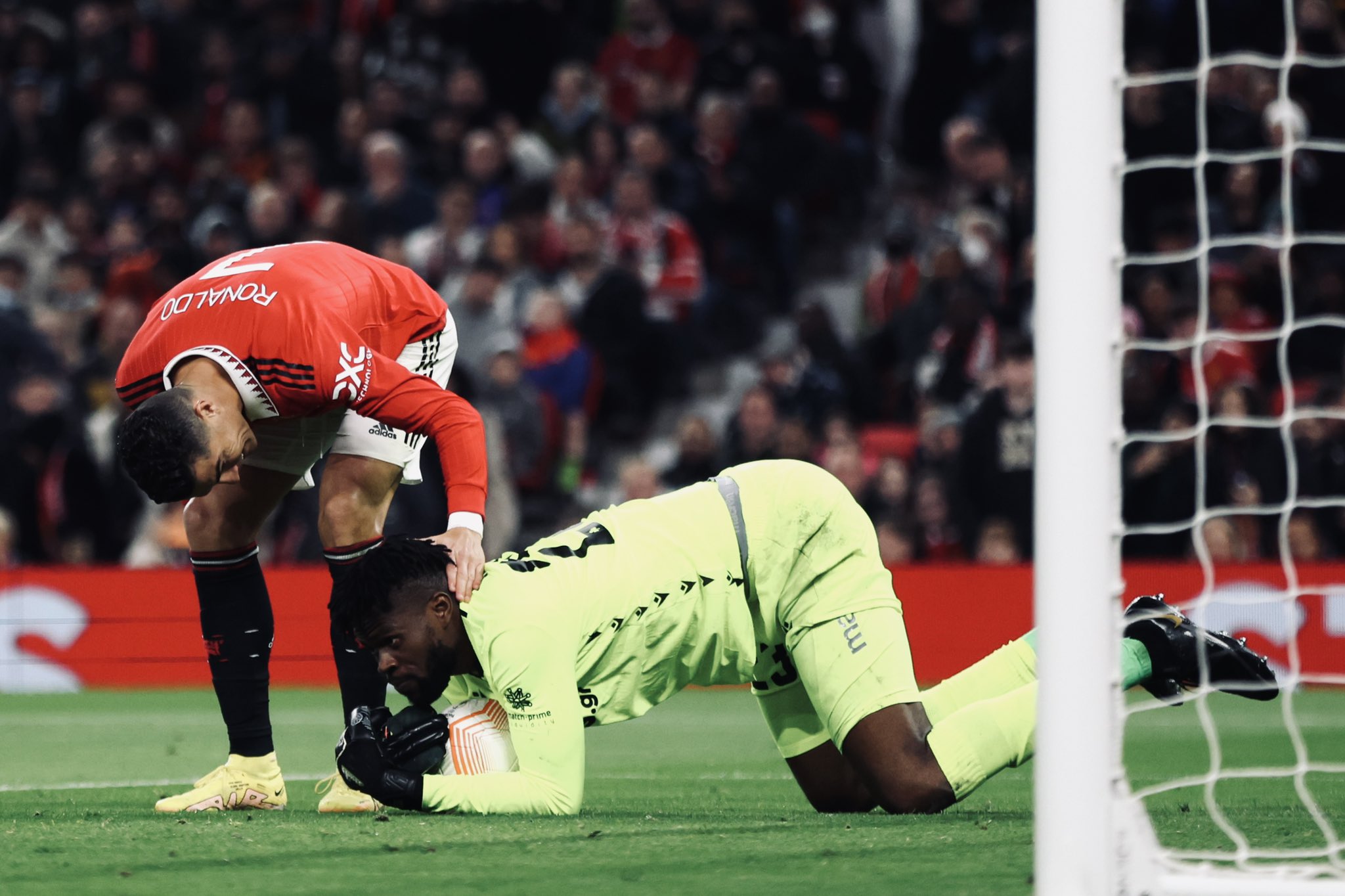 Omonia goalkeeper post match interview Manchester United