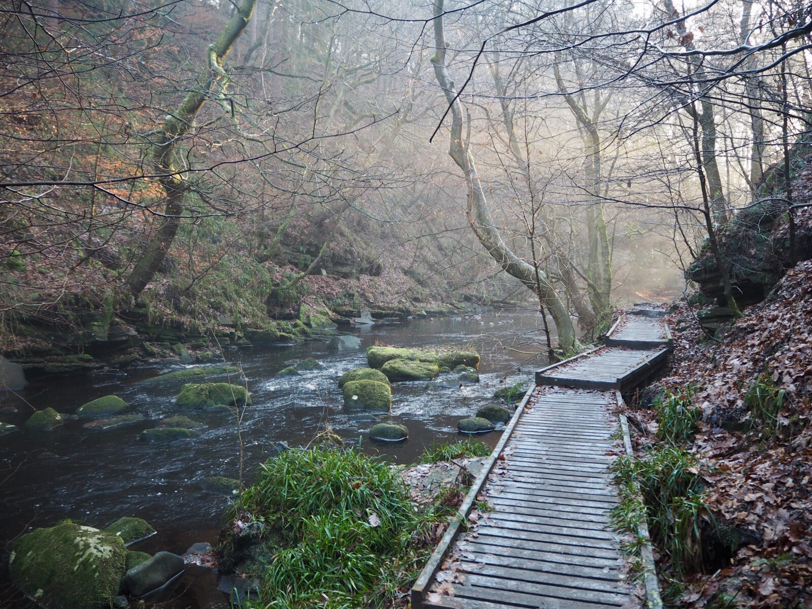 river with walkway on the side.