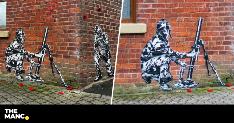 'Manchester's Banksy' pays visit to local pub and paints poignant ...