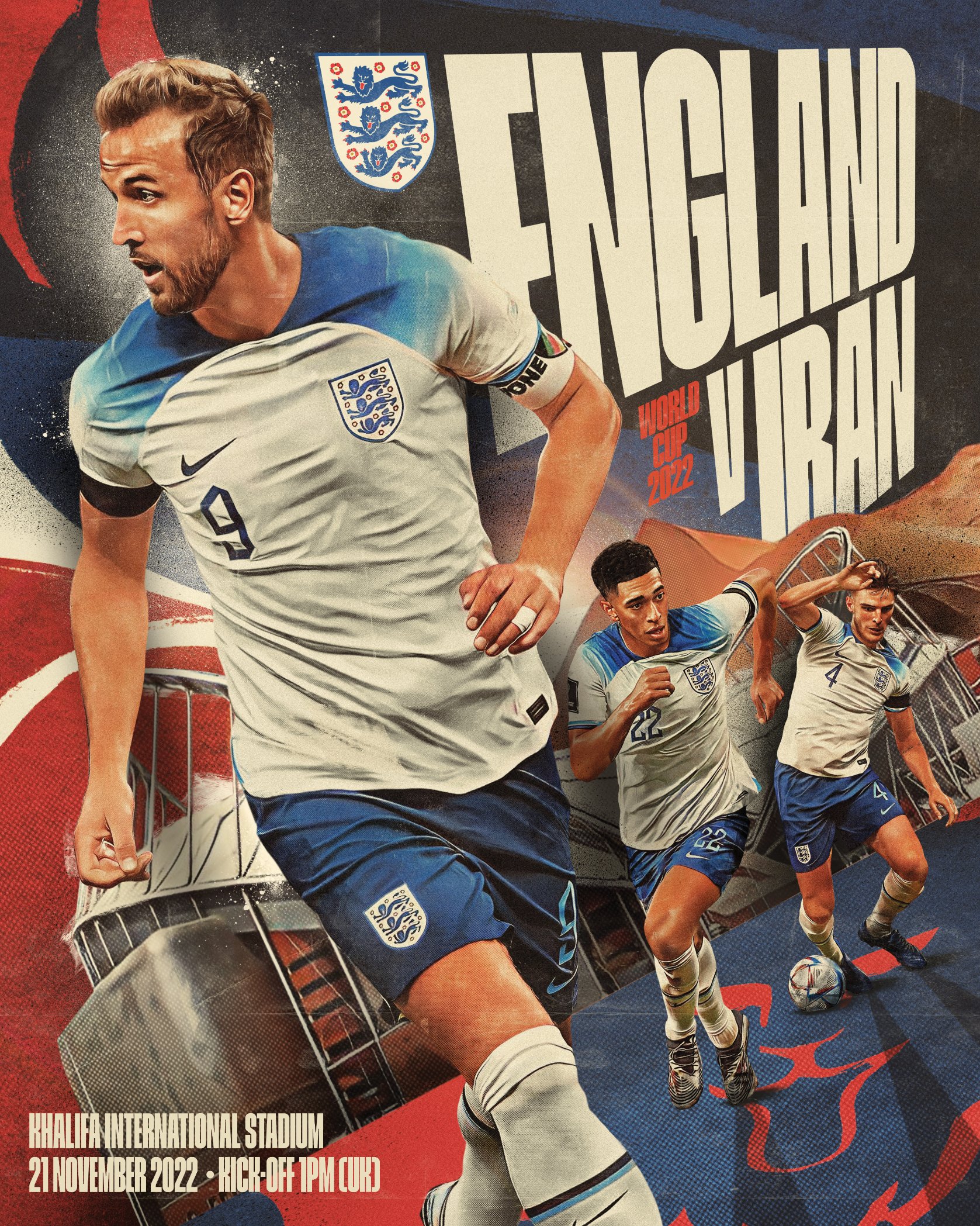 Poster for England Iran for the World Cup 2022