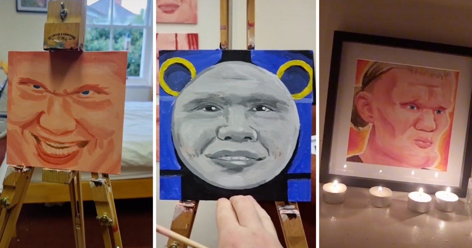 Rory Paints Erling Haaland portraits