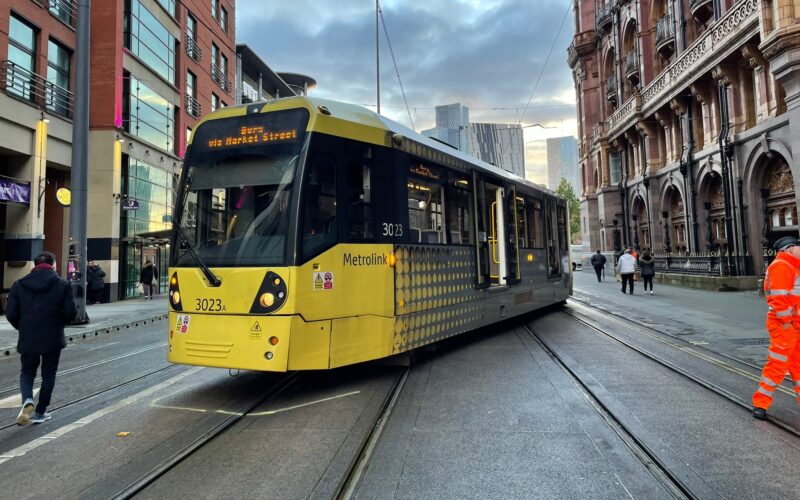 Metrolink tram derails Manchester city centre