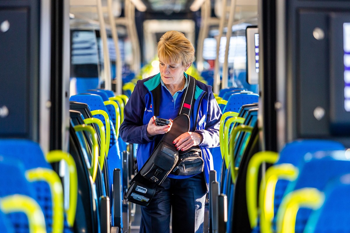 A Northern rail conductor. 