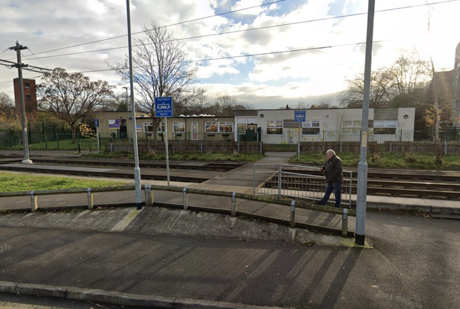 Wythenshawe tram lines where a man died.