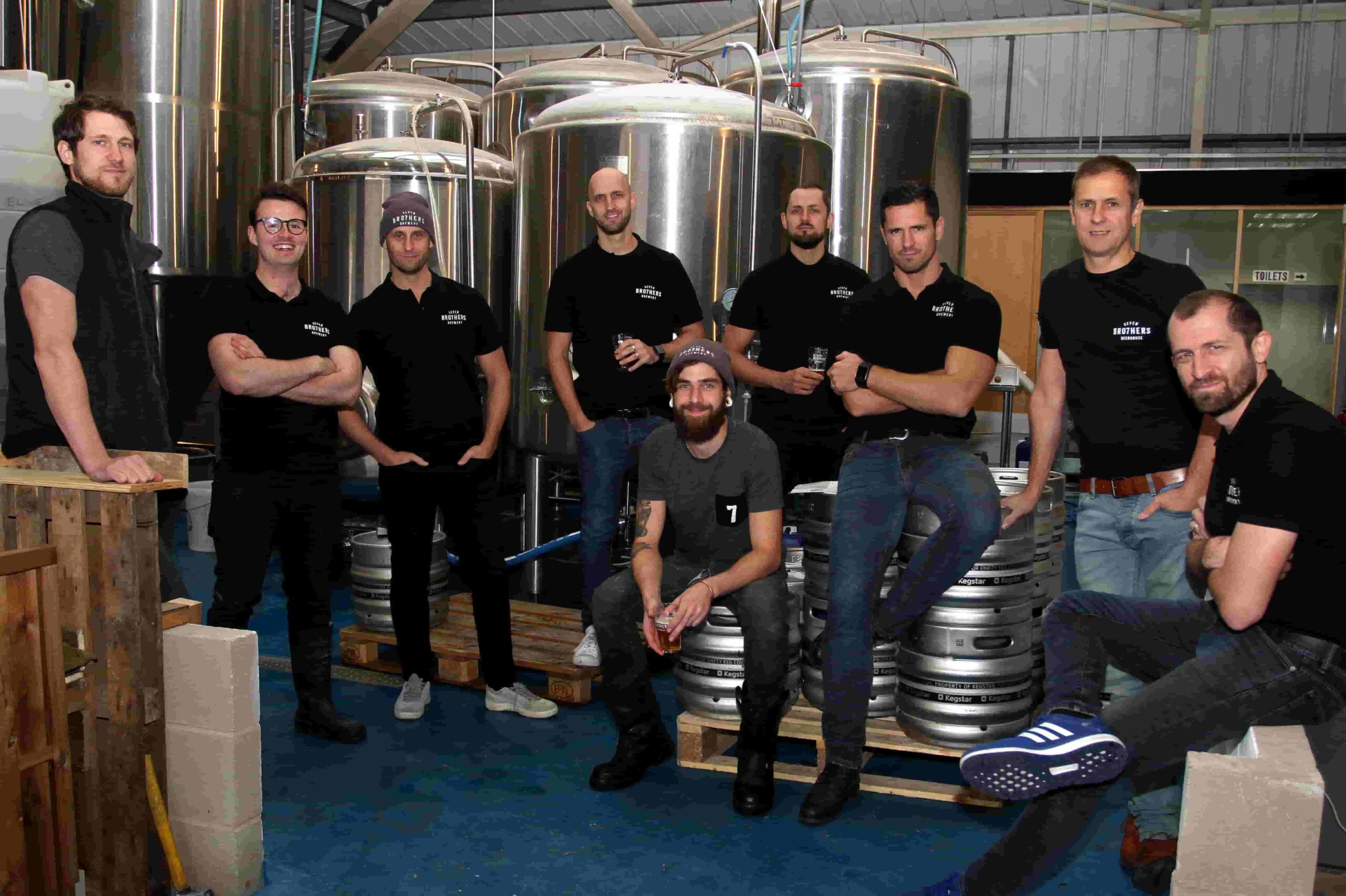 All seven of the brothers behind Seven Brothers Brewery in Manchester