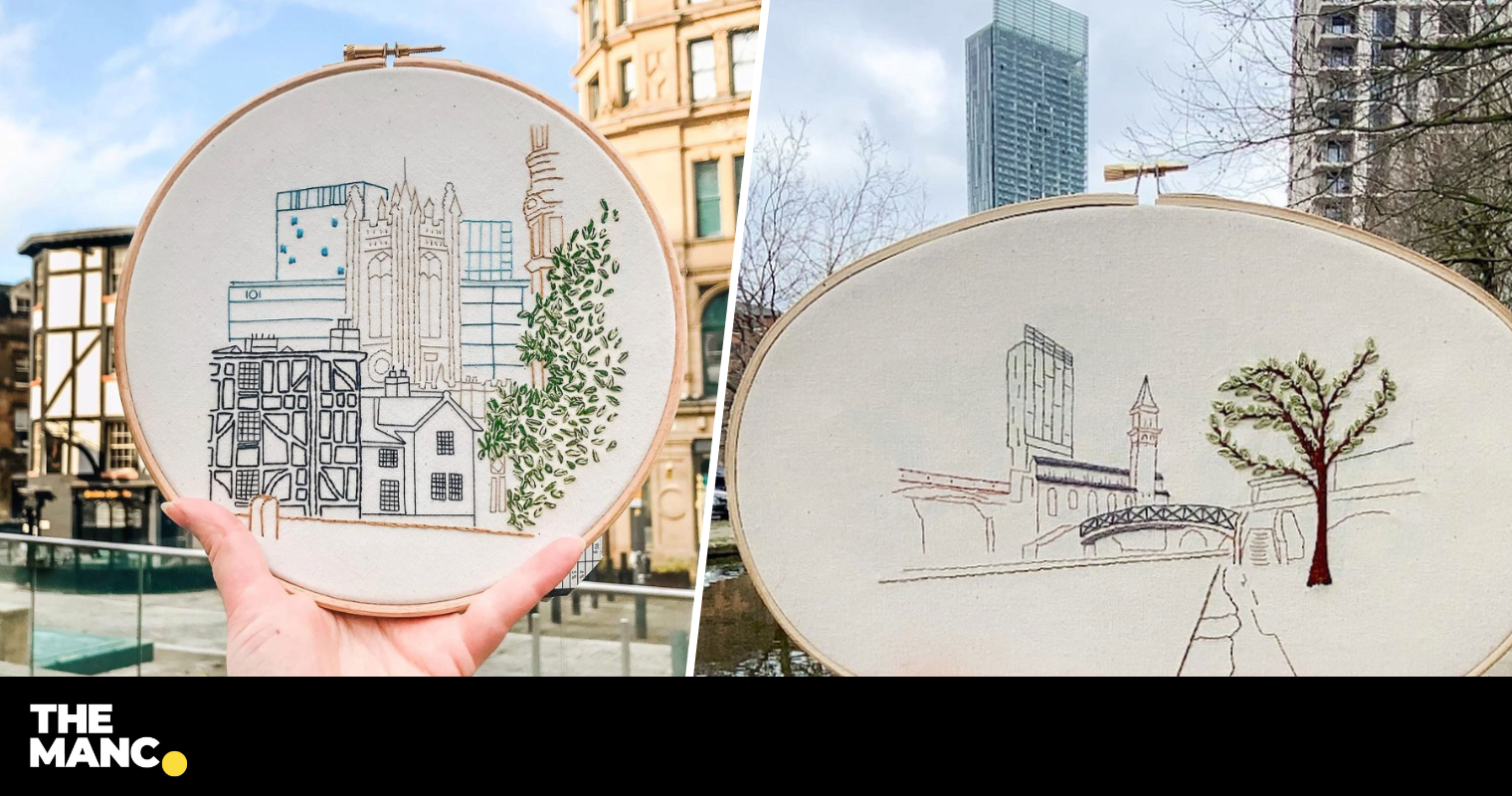 Artist creates incredible embroidered snapshots of Manchester The Manc