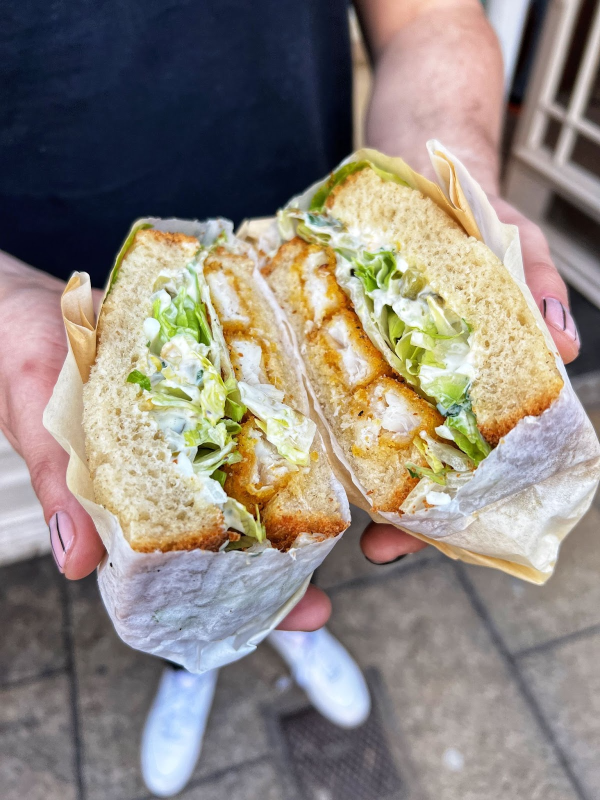 A fish finger sandwich at Things in Bread
