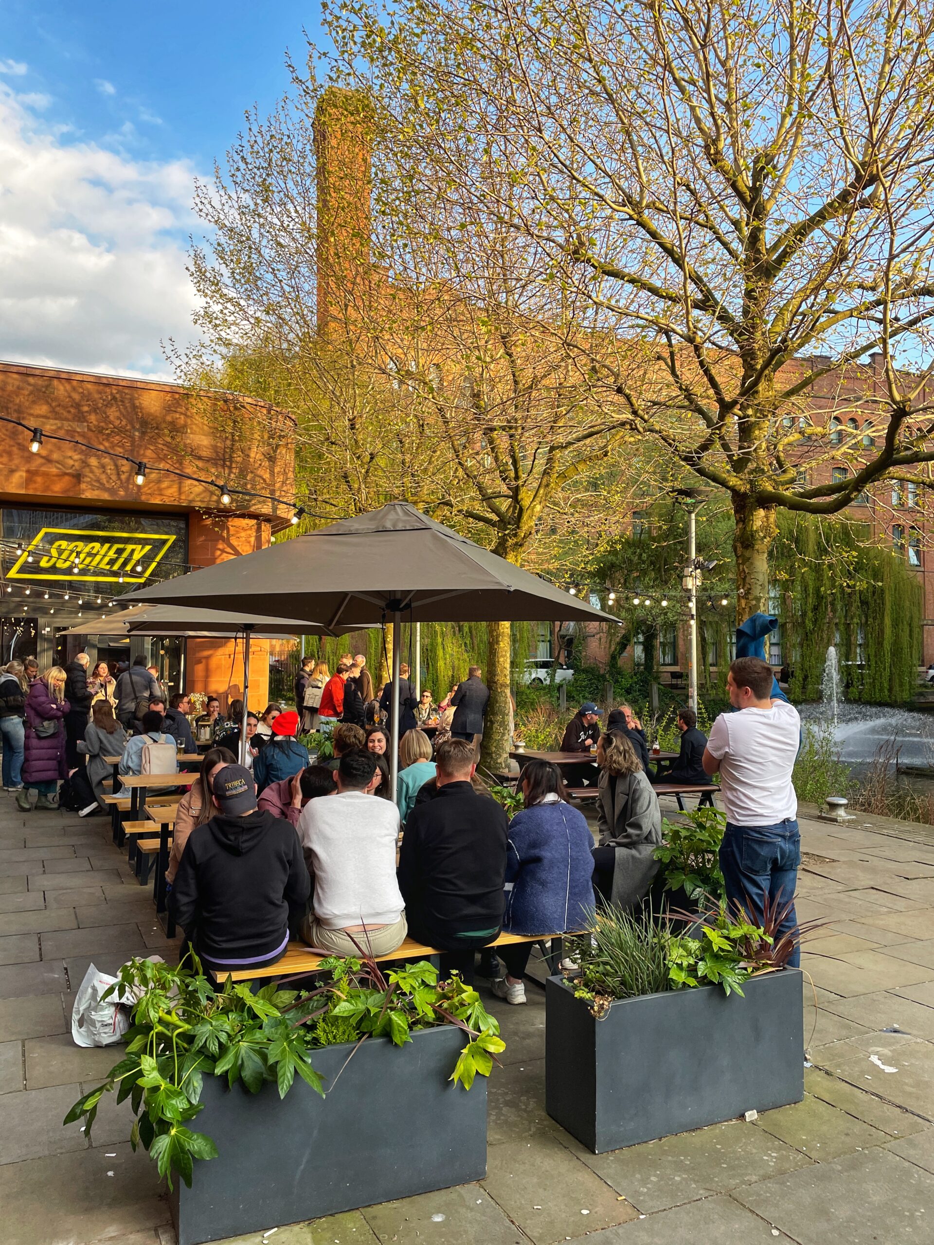 The beer garden at Society Manchester
