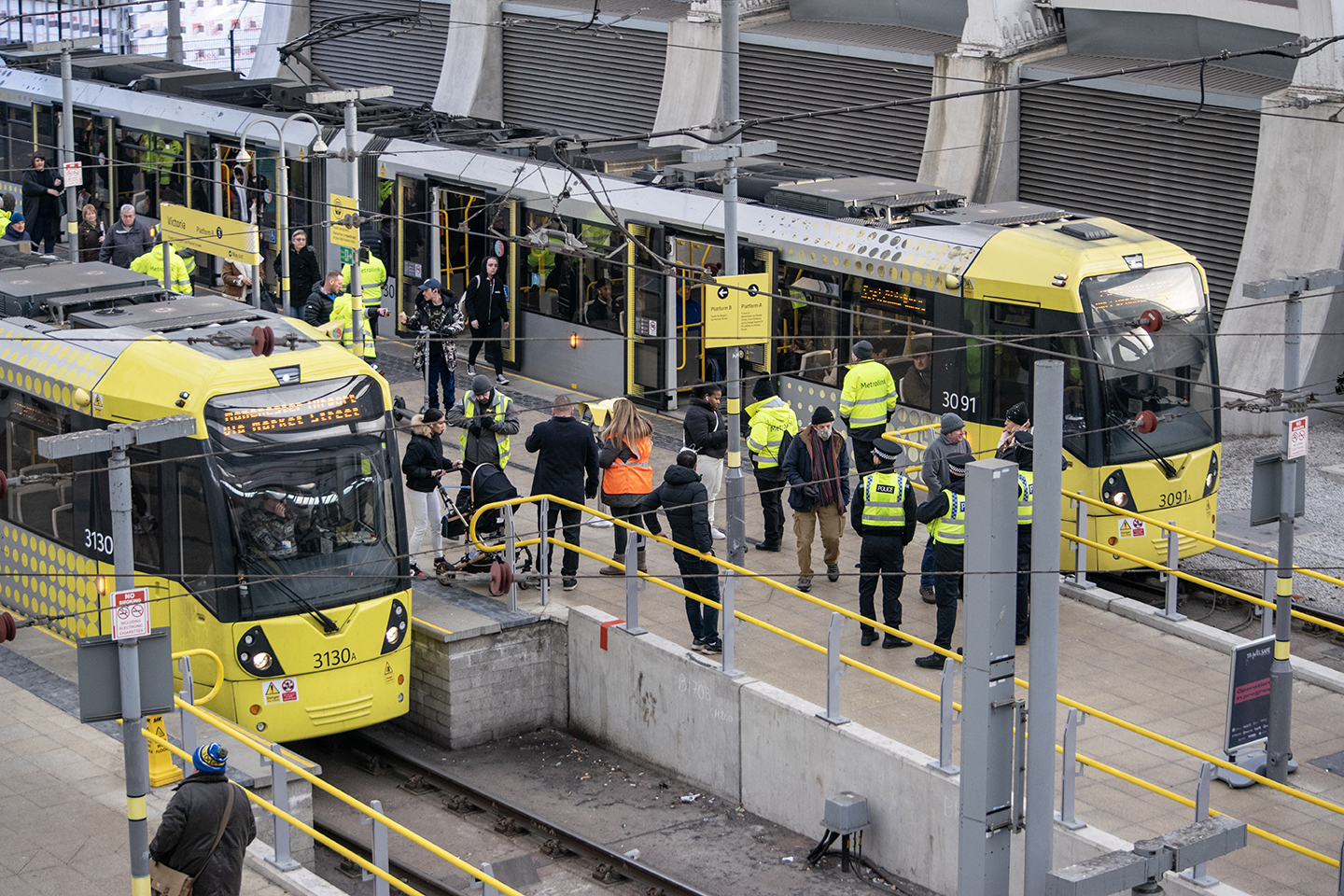 Metrolink trams at Manchester Victoria