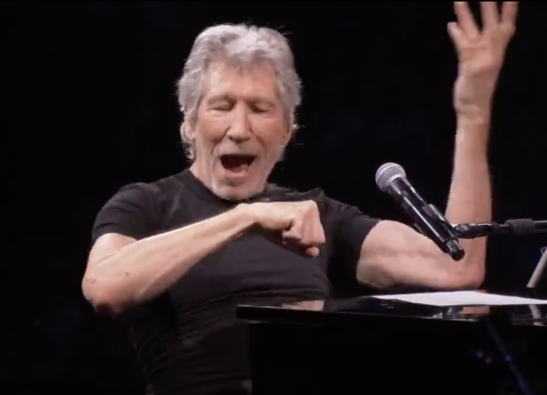 Roger Waters delighted at the arrival of a bee in Manchester