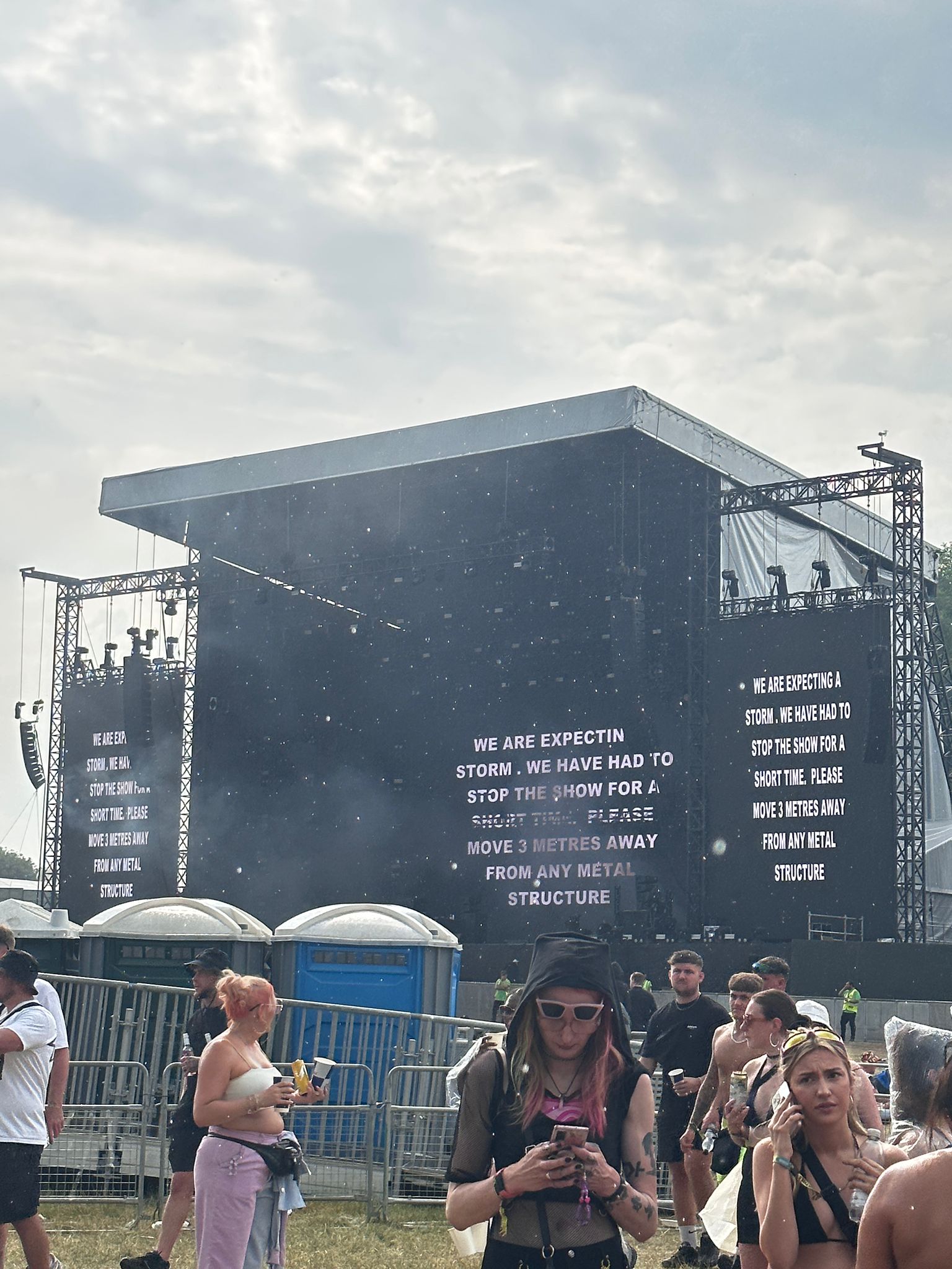 Thunder has been heard over the Parklife festival site.