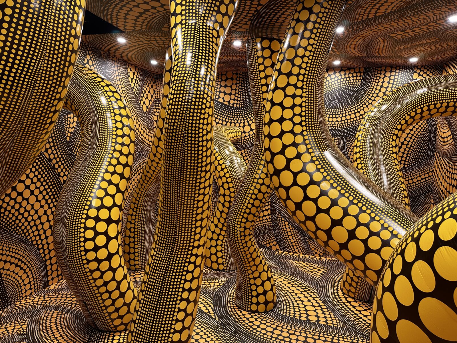 A room full of tentacles at the Yayoi Kasama exhibition for MIF23