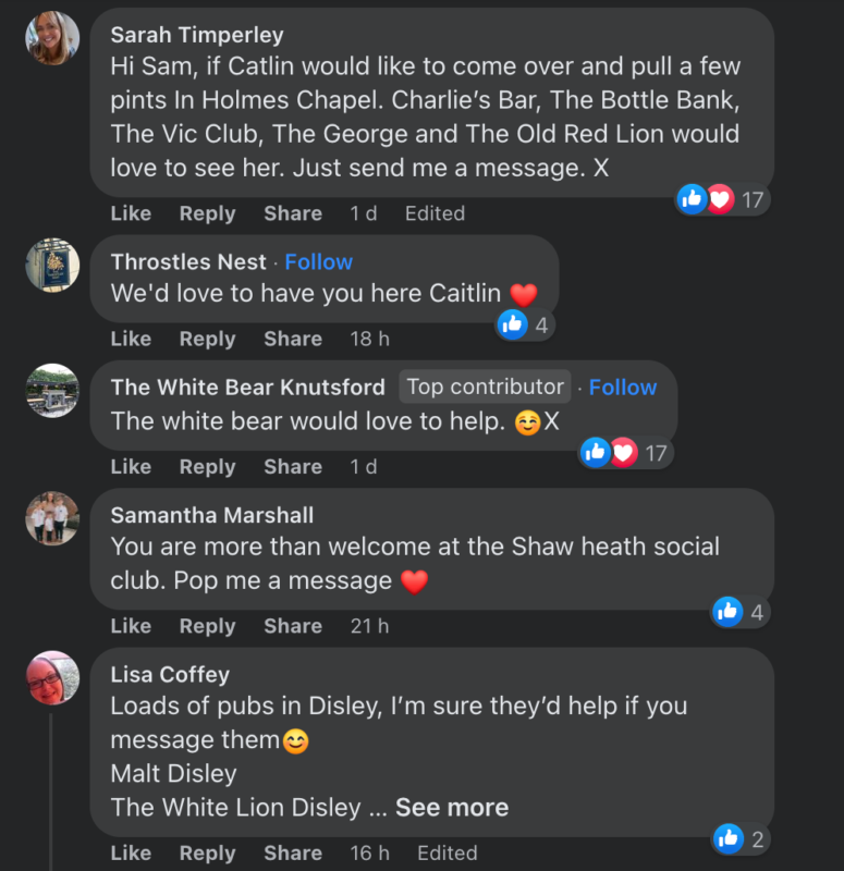 Cheshire boozers rally to help terminally ill 21yearold complete