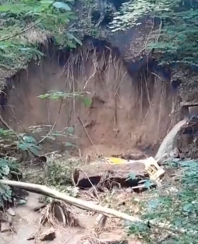 A landslide has impacted Prestwich Clough
